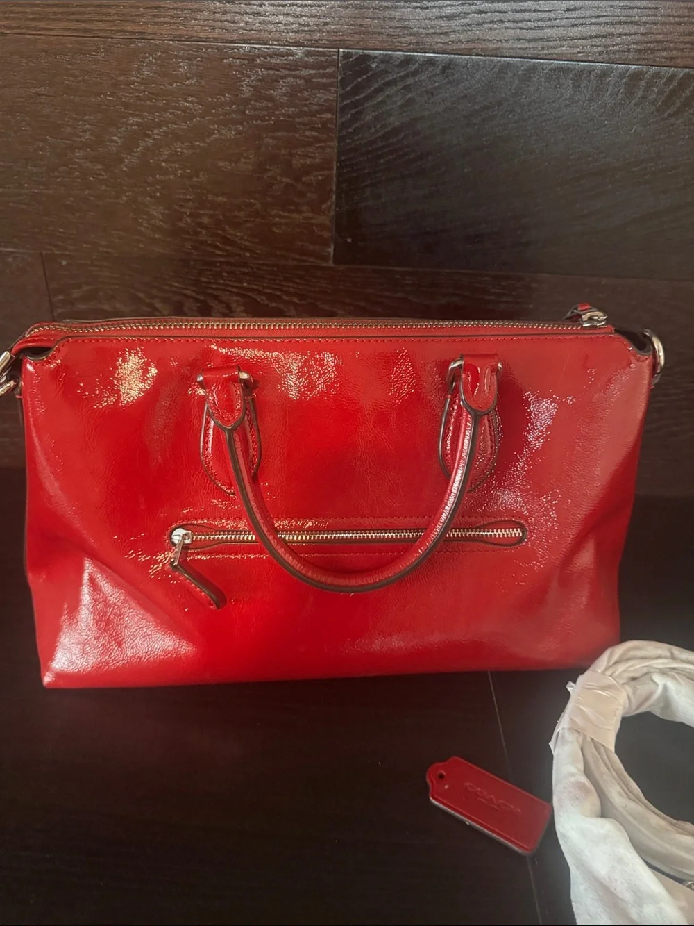 Coach glossy red
